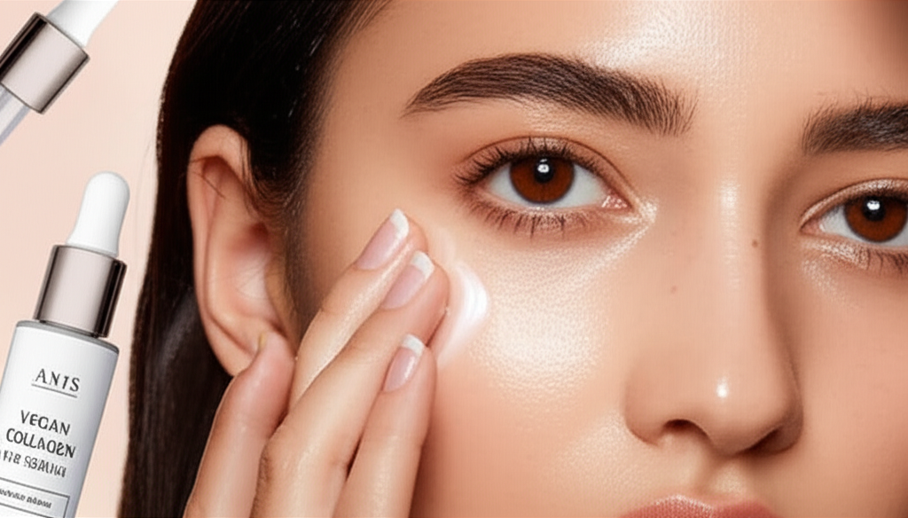 Axis Vegan Collagen Eye Serum: Radiant Results 1 Generate a high-quality, relevant image prompt for an article about: Axis Vegan Collagen Eye Serum:
